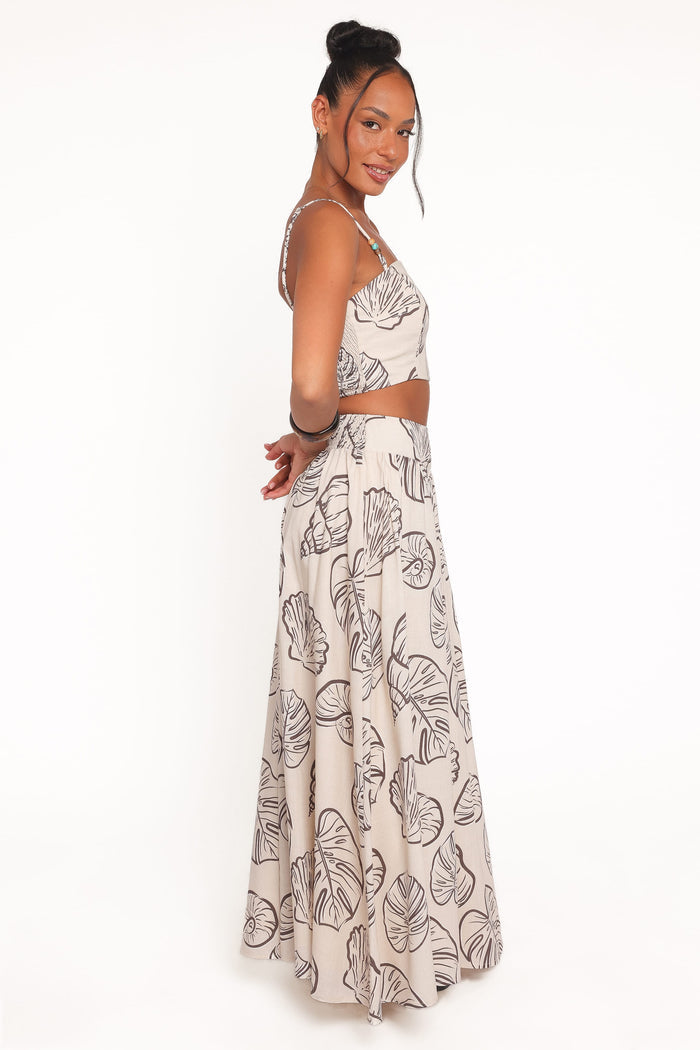 Petal and Pup USA SETS Kristy Maxi Skirt Set - Cream Shells