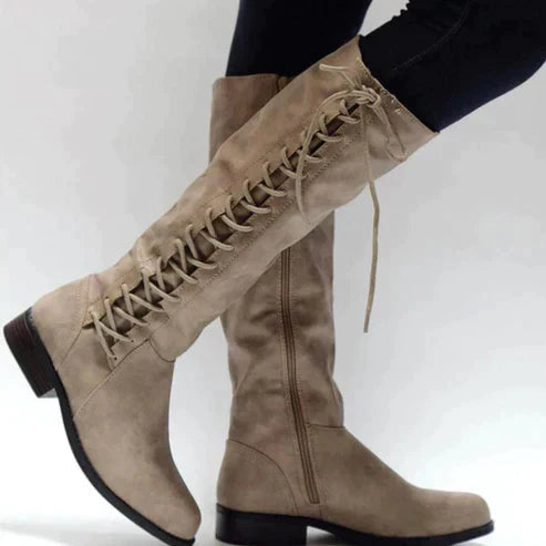 Lace-Up Knee-High Boots for Women – Stylish & Versatile
