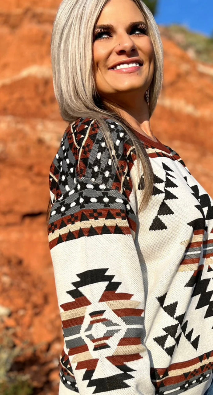 Leon Aztec pullover Sweater