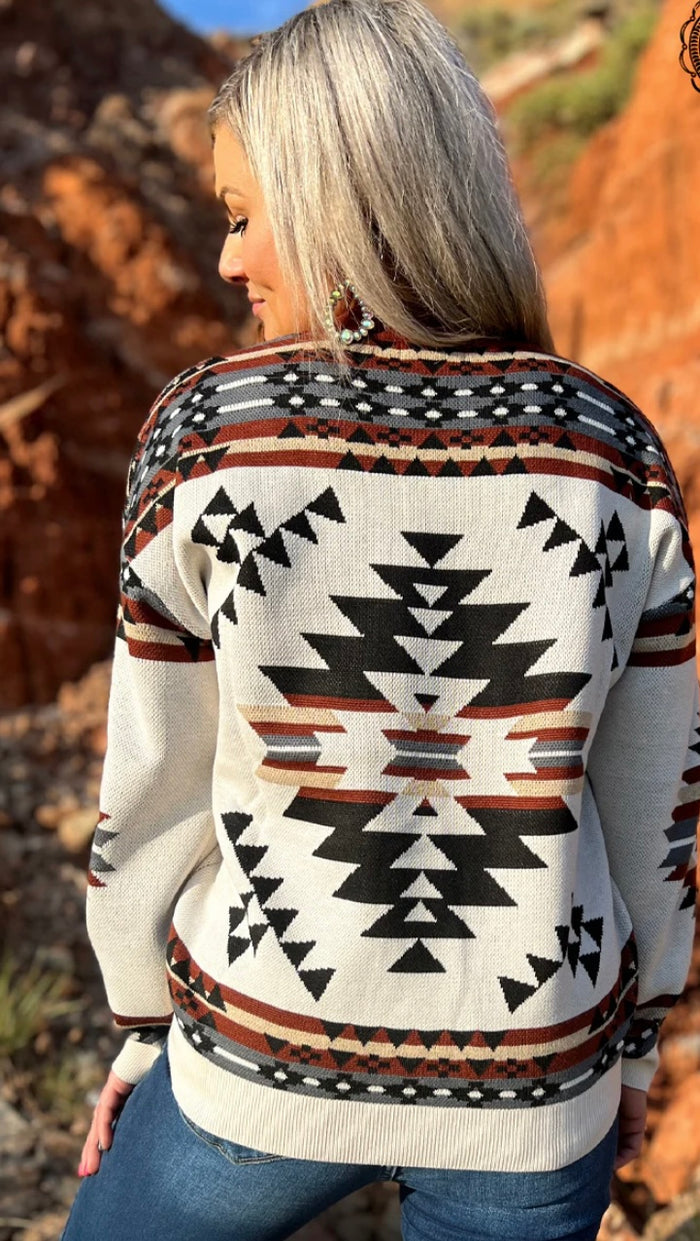 Leon Aztec pullover Sweater