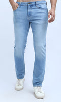 Light Wash Slim-Straight Fit Denim Jeans - O201087