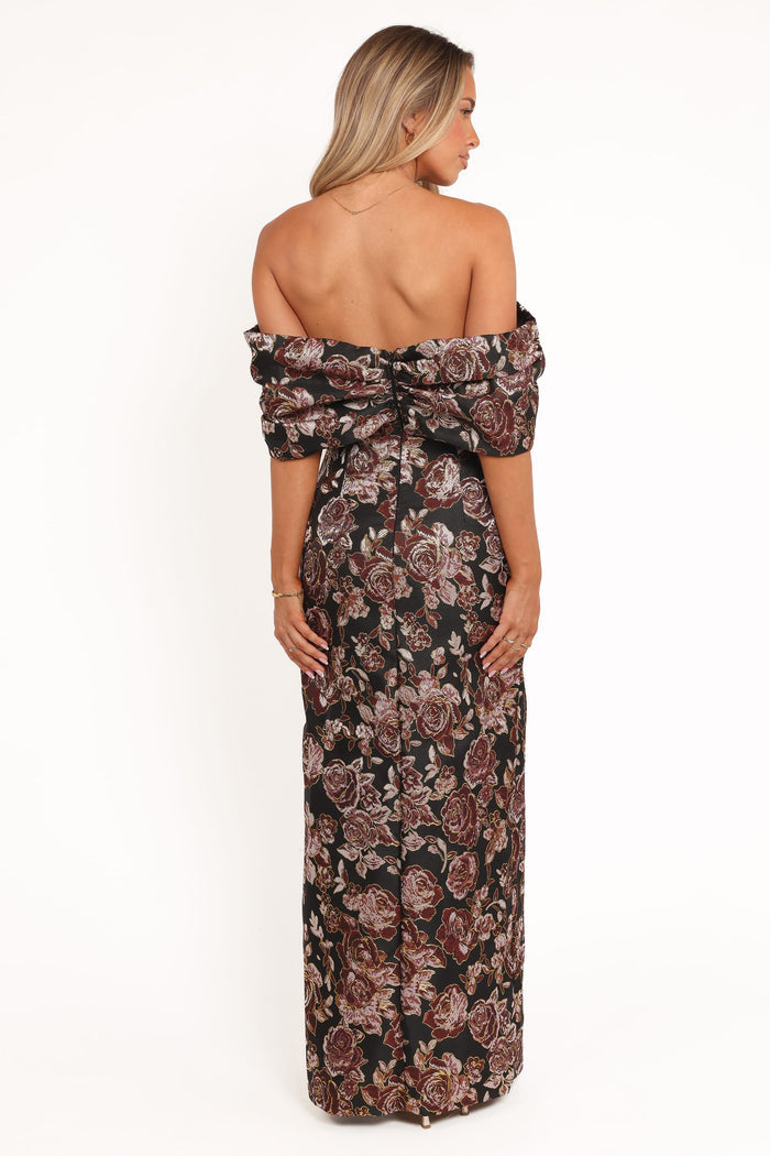 Petal and Pup USA DRESSES Lilia Maxi Dress - Black Floral