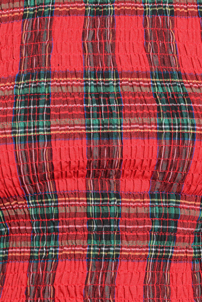 Petal and Pup USA TOPS Lillee Ruched Top - Red Plaid