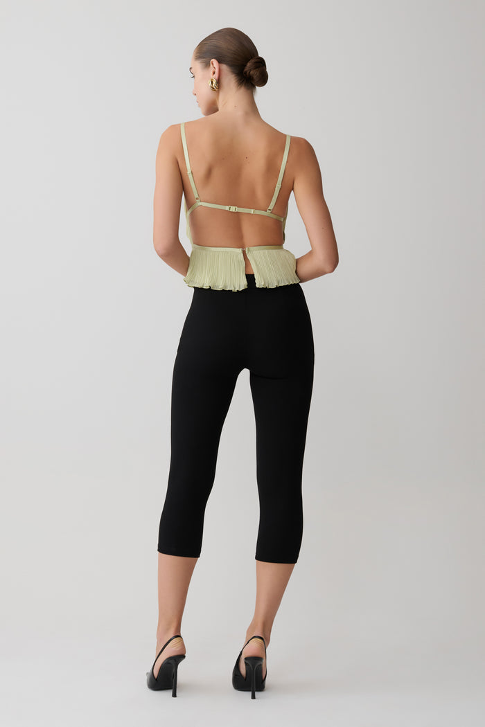 Lilou Pleated Sleeveless Top - Sage
