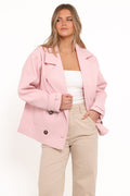 Petal and Pup USA OUTERWEAR Lindy Cropped Coat - Baby Pink