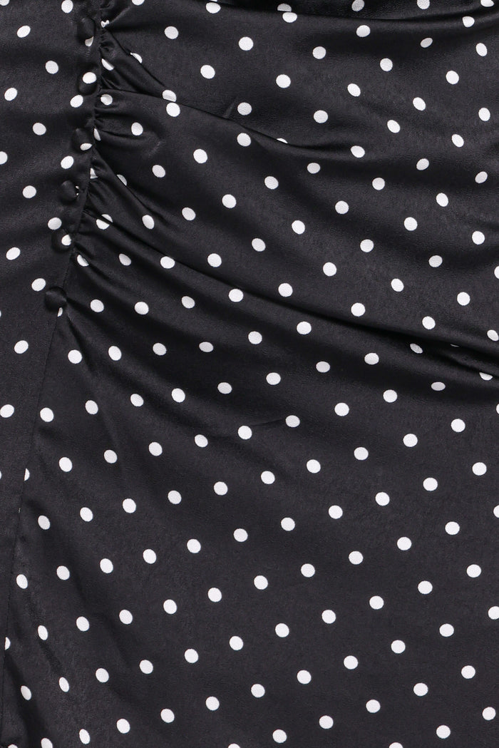 Petal and Pup USA DRESSES Lisbeth Midi Dress - Black Polka Dot
