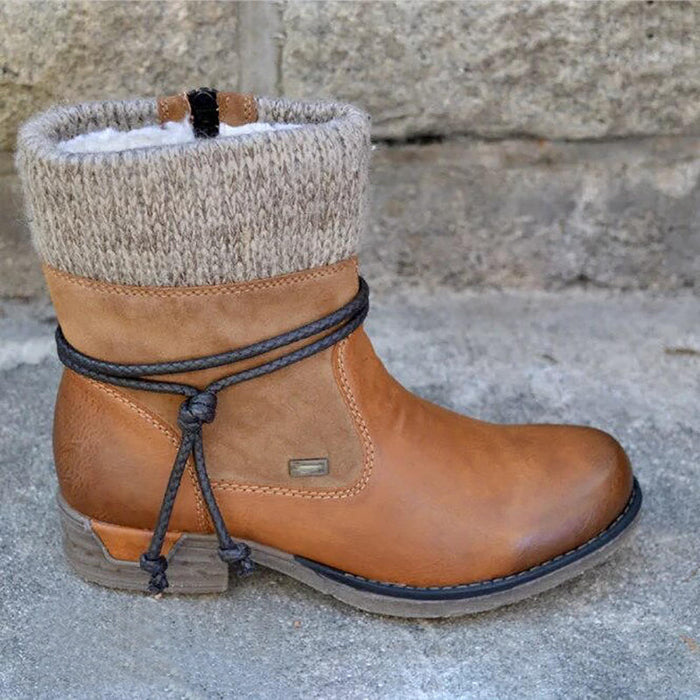 Low Heel Retro Boots for Women – Stylish & Cozy Comfort
