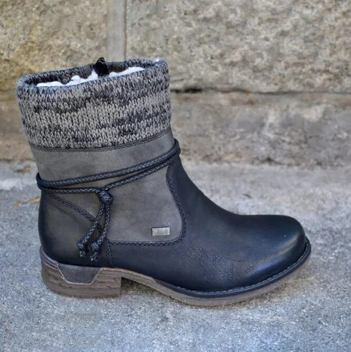Low Heel Retro Boots for Women – Stylish & Cozy Comfort