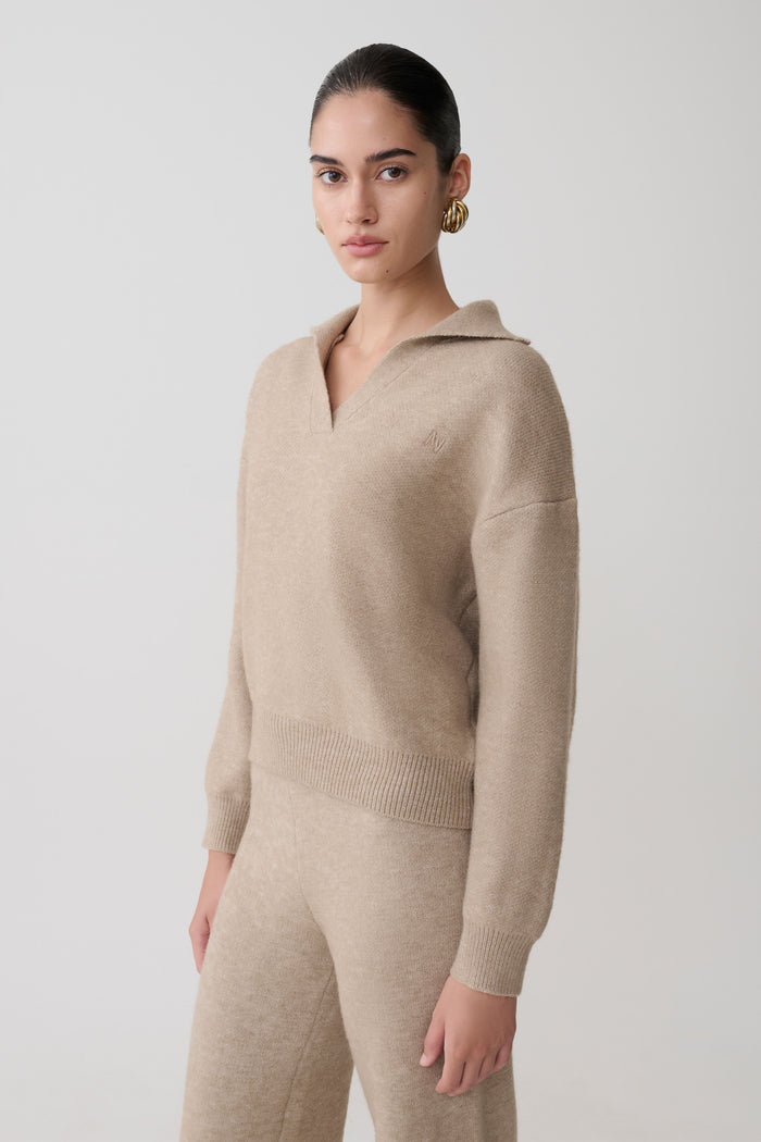 Luca Knit Jumper - Beige Marle