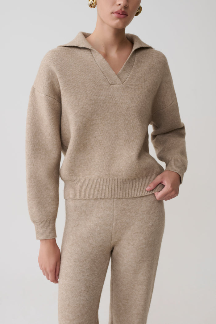 Luca Knit Jumper - Beige Marle