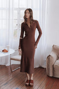 Petal and Pup USA DRESSES Makenna Knit Dress - Brown