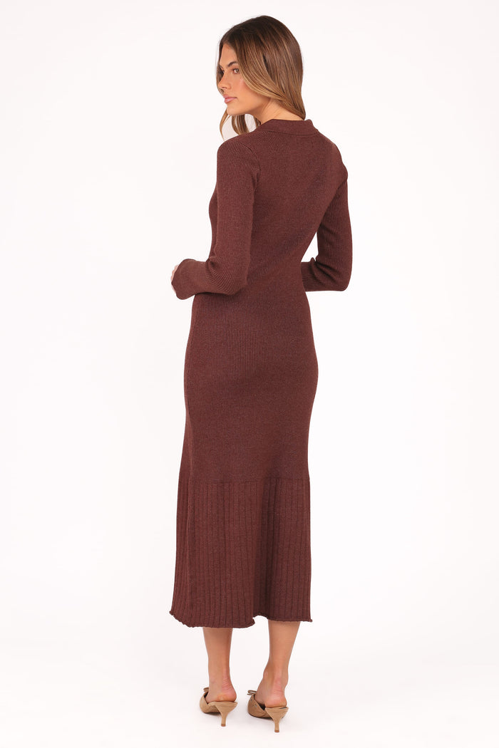 Petal and Pup USA DRESSES Makenna Knit Dress - Brown