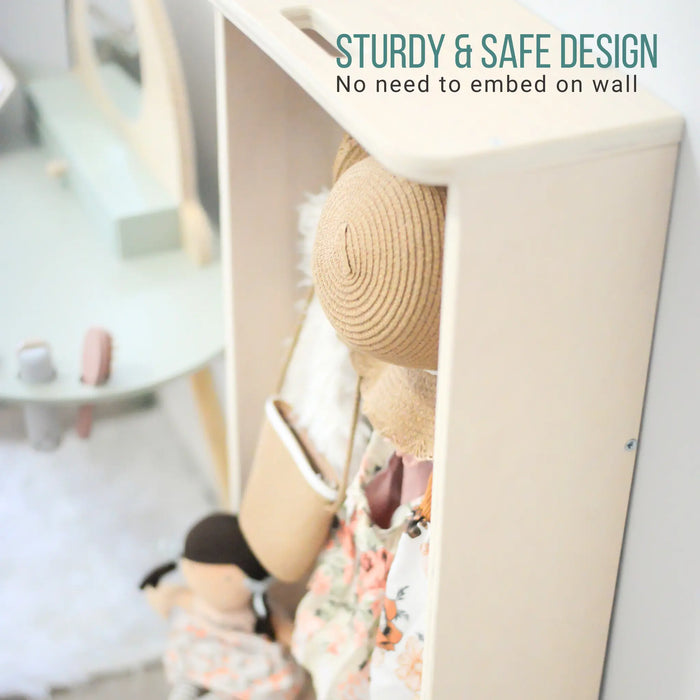 Wooden Montessori Coat Rack and Cubby for Toddlers from Sapiens Child