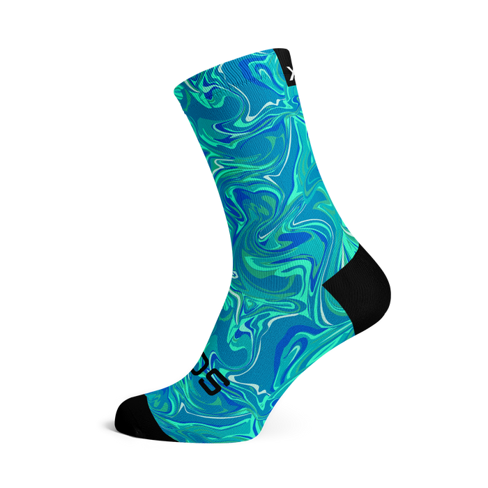 Marble Blue Crew Socks