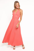 Petal and Pup USA DRESSES Marie Halterneck Maxi Dress - Coral