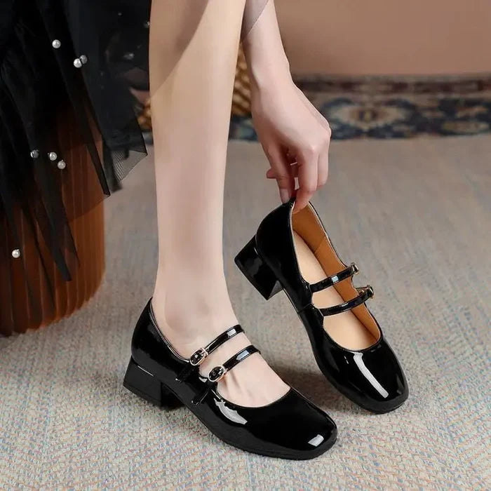 Burgundy Mary Jane Pumps for Women – Vintage-Inspired Comfort & Elegance