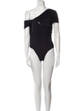 MAXIMILIAN DAVIS Black Disco Draped Sleeveless Bodysuit - House Of Huntington