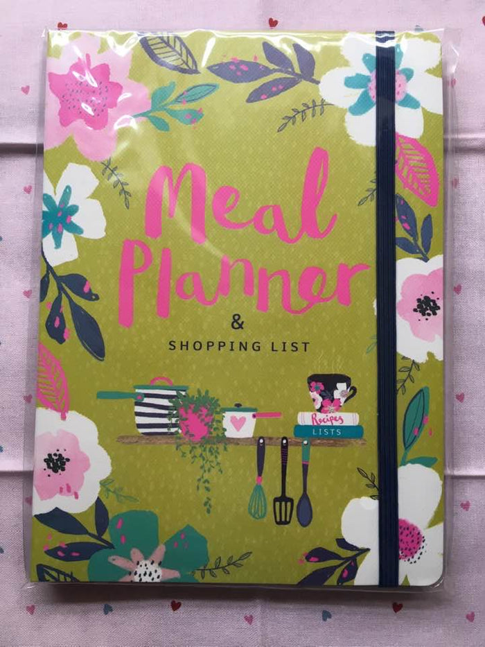 meal planning and shopping list organiser notebook front view
