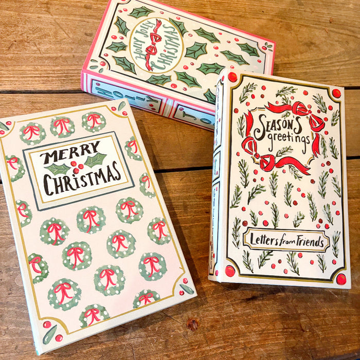 Medium Holiday Canvas Book Storage Boxes
