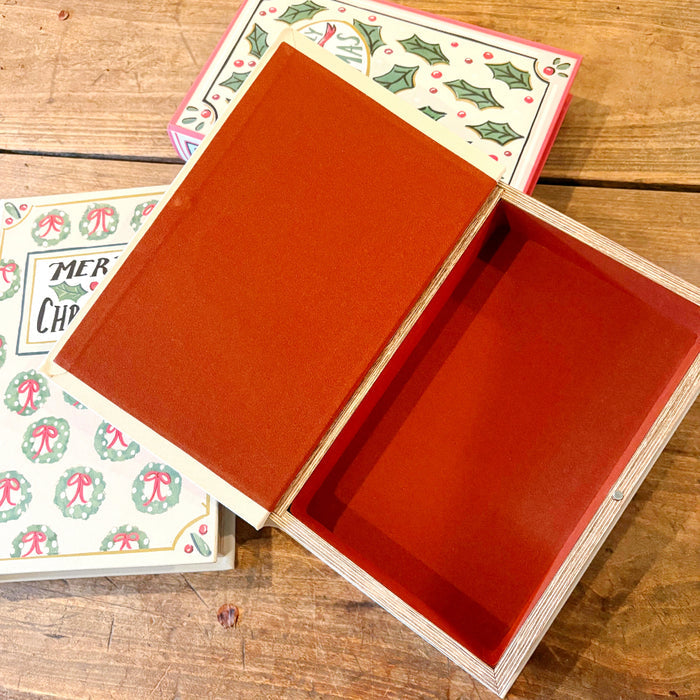 Medium Holiday Canvas Book Storage Boxes