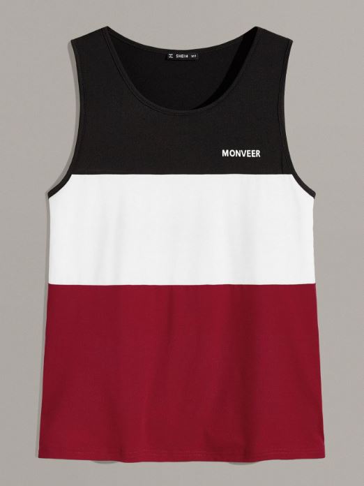 MEN COLOURBLOCK TANK TOP