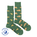 Men's Grizzly Bear & Salmon Socks - Pine & Moss