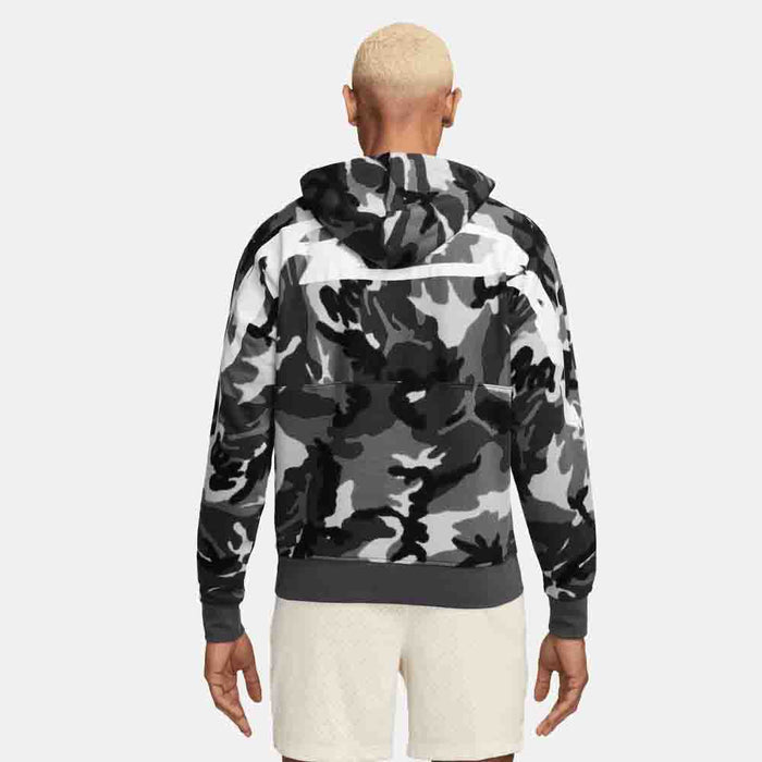 Rear view of the Men's MVP Camo Pullover Hoodie.