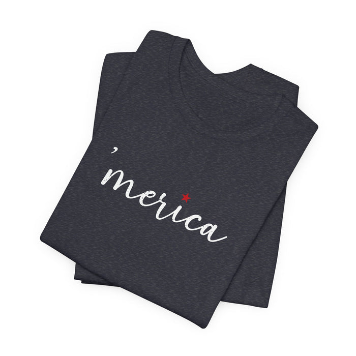 'merica Script Tee — Patriotic Fourth of July Vintage Style T‑Shirt