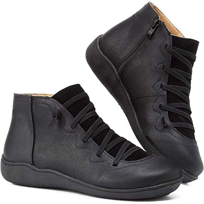 Minimalist Lace-Up Ankle Boots for Women – Effortless Style & Comfort