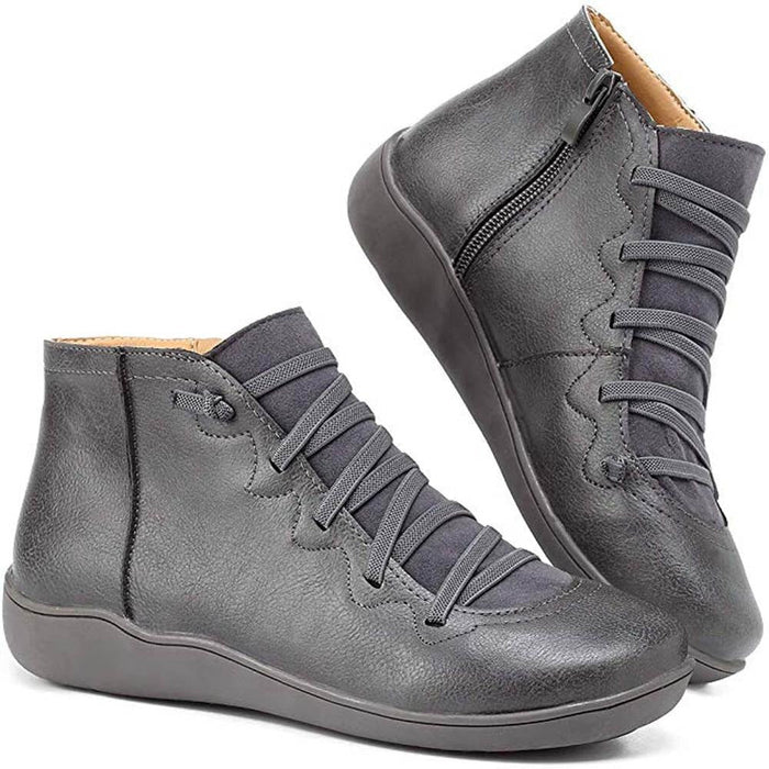 Minimalist Lace-Up Ankle Boots for Women – Effortless Style & Comfort
