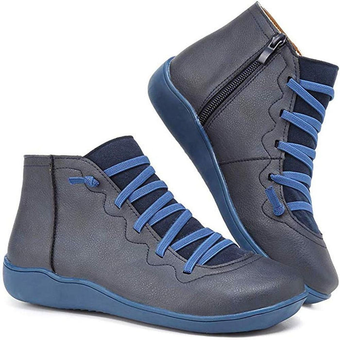 Minimalist Lace-Up Ankle Boots for Women – Effortless Style & Comfort