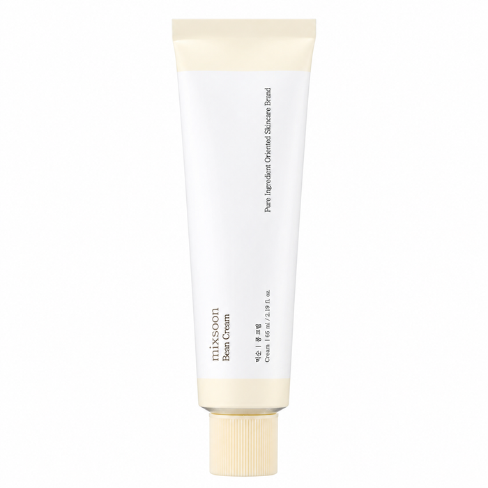Mixsoon Bean Cream 65ml pale yellow tube with a twist off lid, white label around the tube with black text on a clean white background