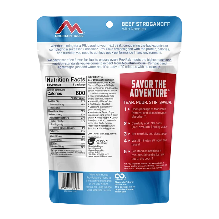 Mountain House Beef Stroganoff Pro-Pak Pouch