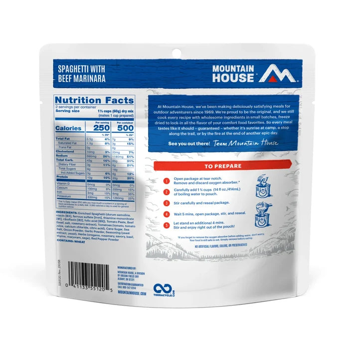 Mountain House Classic Spaghetti w/ Beef Marinara Pouch (CLEARANCE)