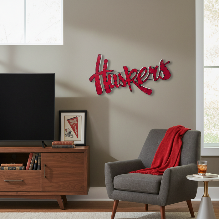 Nebraska Huskers Recycled Metal Wall Decor