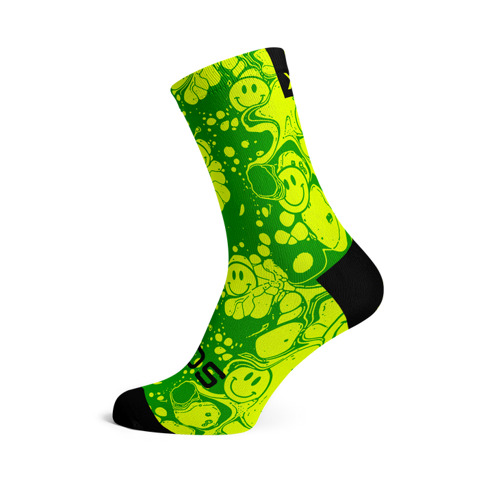 Neon Slide Yellow Crew Socks
