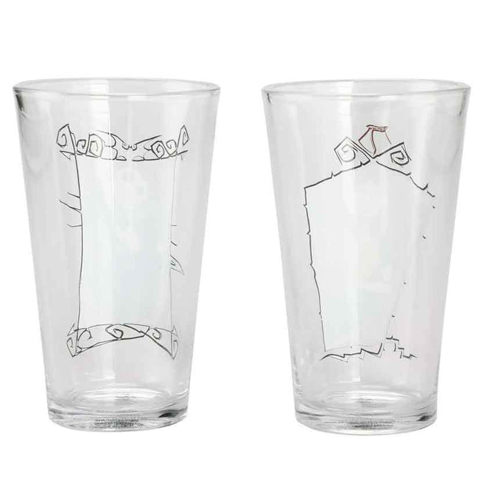 back of glasses on display