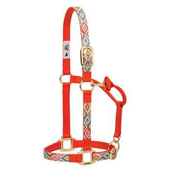 Nylon Chevron Adjustable Chin and Throat Snap Horse Halter - EZhorse.com