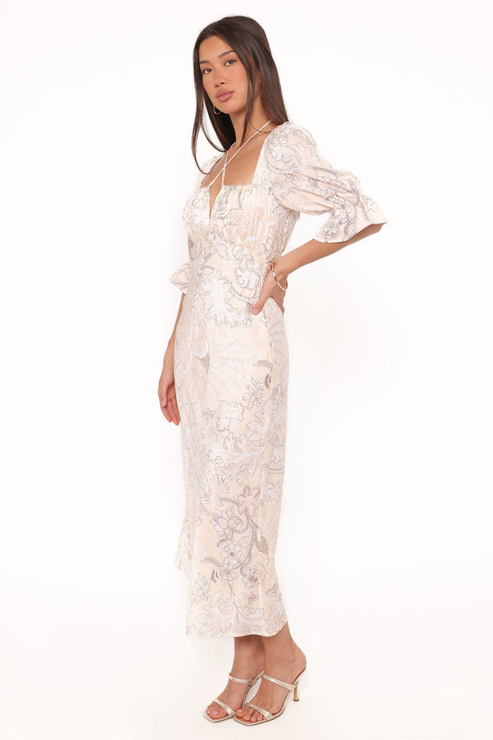 Petal and Pup USA DRESSES Pauline Long Sleeve Maxi Dress - Pastel Paisley