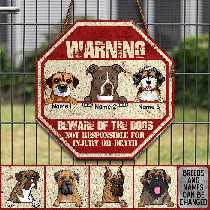 Pawzity Beware Of The Dog Signs, Gifts For Dog Lovers, Not Responsible For Injury Or Death Funny Warning Signs , Dog Mom Gifts