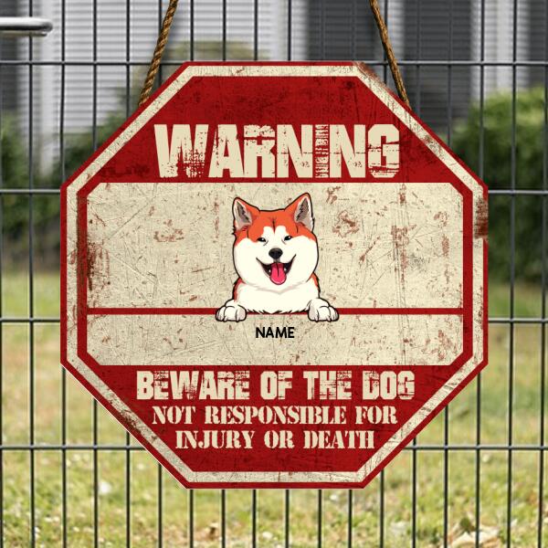 Pawzity Beware Of The Dog Signs, Gifts For Dog Lovers, Not Responsible For Injury Or Death Funny Warning Signs , Dog Mom Gifts