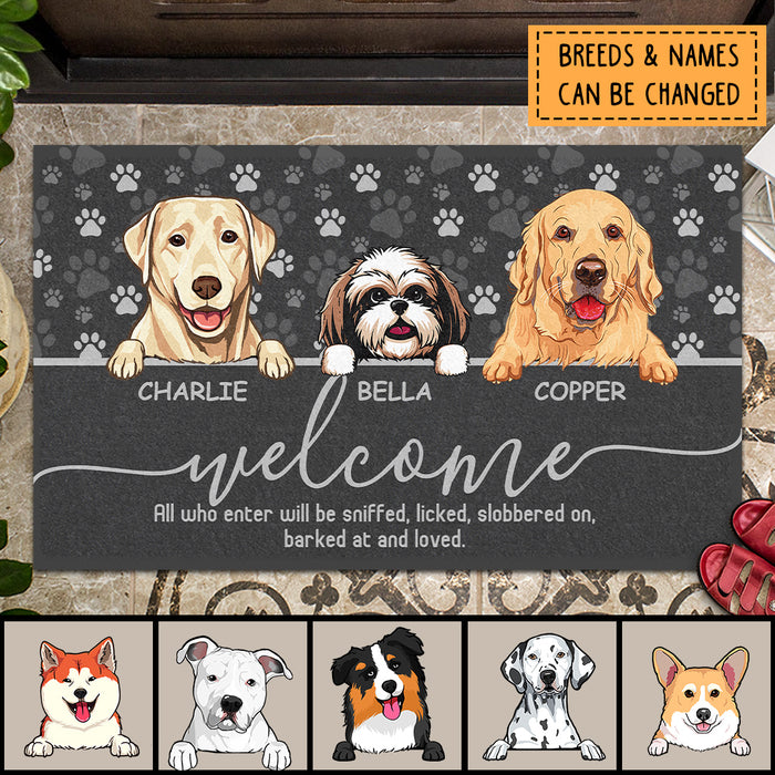 Pawzity Welcome Mat, Gifts For Dog Lovers, All Who Enter Will Be Licked Slobbered On And Loved Outdoor Door Mat