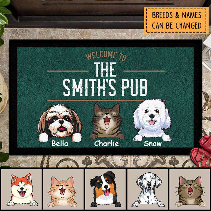 Pawzity Welcome Mat, Gifts For Pet Lovers, Welcome To My Pub Outdoor Door Mat, Personalized Housewarming Gifts