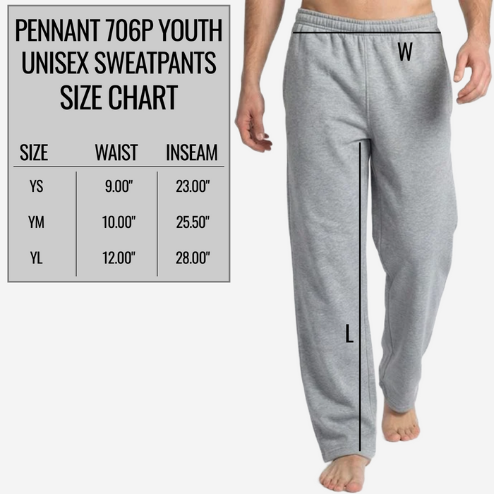 Pennant Open Bottom Sweatpants - Add Your Text or Logo