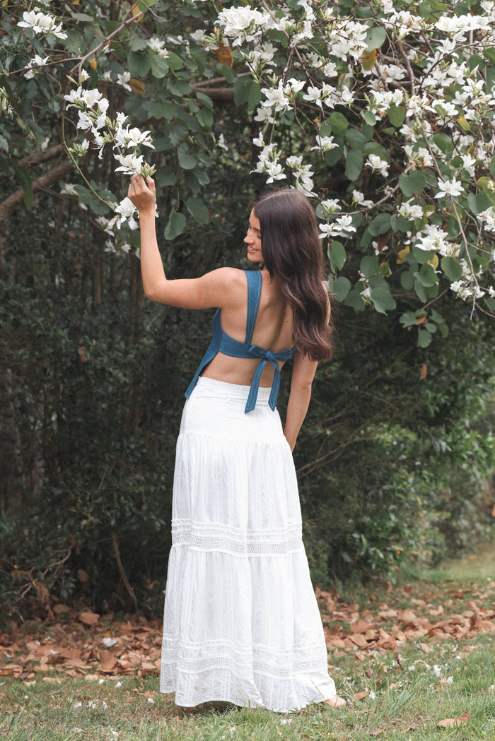 Petal and Pup USA BOTTOMS Peony Maxi Skirt - White