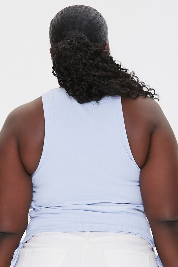Plus Size Ruched Drawstring Crop Top