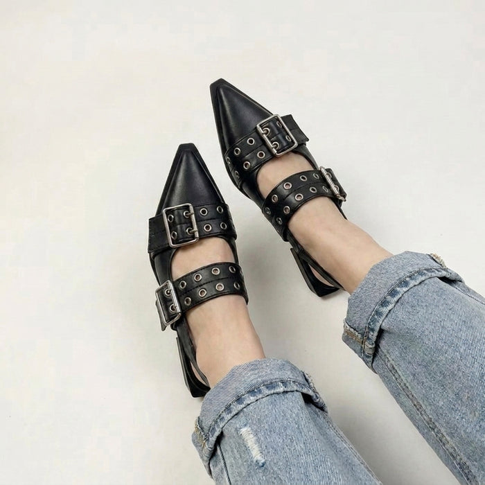 Pointed Sandals for Women – Bold & Stylish Design with Wide Buckle Straps