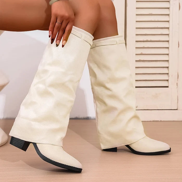 Pointed Toe Knee High Boots for Women – Stylish & Comfortable Black Design