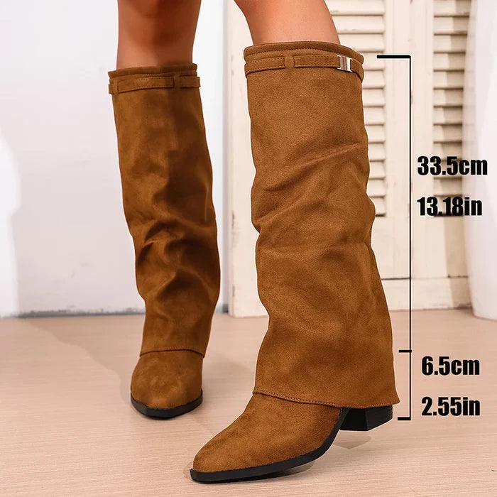 Pointed Toe Knee High Boots for Women – Stylish & Comfortable Black Design