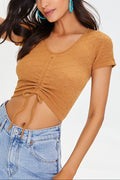 Pointelle Knit Crop Top